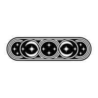 Elegant Celestial Border Crescent Moons, Stars, Interlocking Rings. vector