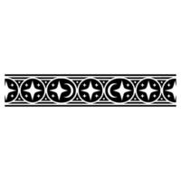 Celestial Border Stars, Moons, and Circles in Black White. vector