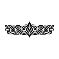 Elegant Decorative Swirl in Black on White Background. vector
