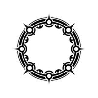 Abstract Geometric Tattoo-Style Circle on White. vector