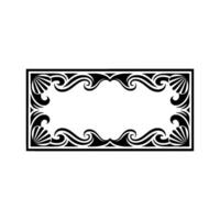 Decorative Art Deco Frame with Seashell Motifs - Illustration. vector