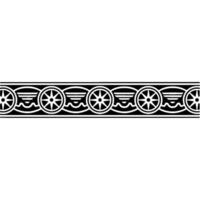 Decorative Black White Border with Starburst Wave Motifs. vector