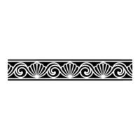 Decorative Seashell and Swirl Border , Black and White, Elegant. vector