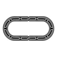 Art Deco Oval Frame, Black and White Element. vector