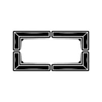 Abstract Frame Black and White Geometric Decorative Element. vector