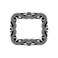 Elegant Black White Art Deco Frame , Decorative Border. vector