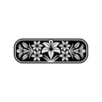 Elegant Floral Border, Black and White - . vector