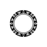 Elegant Circular Ornament with Leaf Motif on White Background. vector