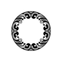 Elegant Art Nouveau Frame Black White Circular. vector