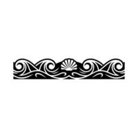 Decorative Black Wave Shell Border Element. vector