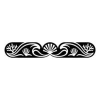 Elegant Ocean Border Black White Nautical. vector