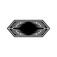 Abstract Geometric Black Hexagon on White Background. vector