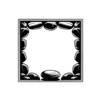 Stone Border Frame with Rock Motif, Minimalist Element. vector