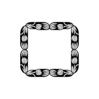 Art Deco Frame with Floral Elements, Black and White, Minimalist. vector