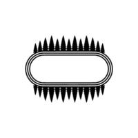Minimalist Nature Label Pines Oval Space. vector