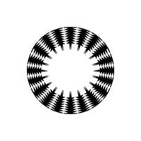 Abstract Black White Circle Ornament - Geometric Pattern. vector