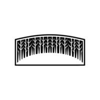 Minimalist Black and White Forest Bridge. vector