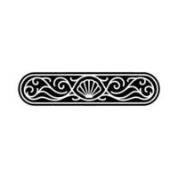 Elegant Black White Seashell Swirl Element. vector