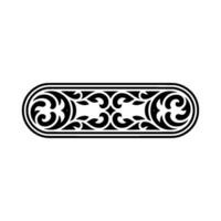 Black Floral Scroll Border - Elegant, Minimalist Ornament. vector