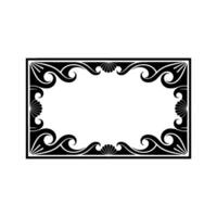 Ornate Black and White Frame for Invitations and Greetings. vector