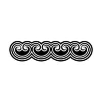 Elegant Black Wave Border, on White Background. vector