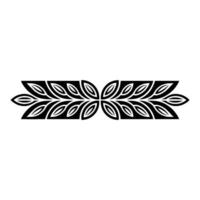 Symmetrical Floral Border , Element, Black and White. vector