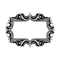 Celestial Frame Black and White, Elegant Decorative Border. vector