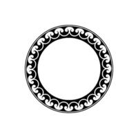 Ornate Black Scroll Border on Creamy White Background. vector