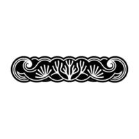 Ornamental Black White Decorative Border with Natural Elements. vector