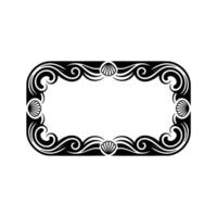 Elegant Black and White Shell Border , Coastal Aesthetic. vector