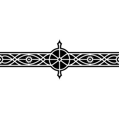 Ornate Black Silver Border on White Background.