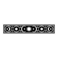 Celestial Border Sun, Moon, Stars - Monochrome. vector