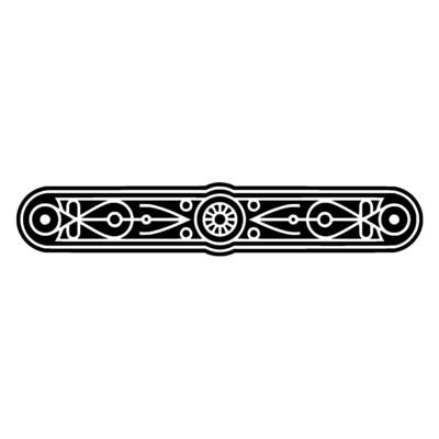 Black and White Geometric Ornament Element on White Background.