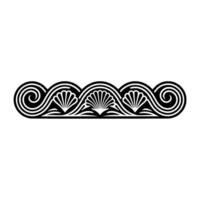 Elegant Black White Seashell Border - Art Deco Inspired. vector