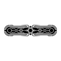 Futuristic Circuitry Ornament Minimalist Black White Tech. vector