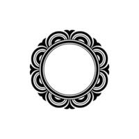 Elegant Circular Frame with Decorative Border on Cream Background. vector