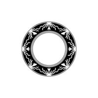 Ornamental Circular Frame in Black and White, Elegant Decorative Border. vector