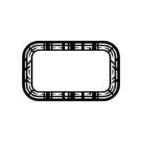 Geometric Black Frame on White Minimalist. vector