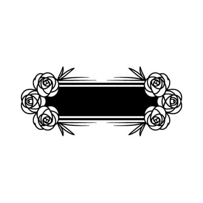 Elegant Floral Banner Black Roses on Beige, Illustration.