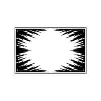 Geometric Black and White Frame with Jagged Edges, Minimalist. vector
