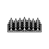 Minimalist Forest Black Spruce Trees in Frame. vector