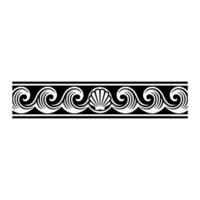 Black White Wave and Shell Border , Nautical Element. vector