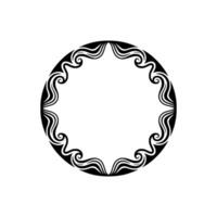 Elegant Black White Circular Swirl Element. vector