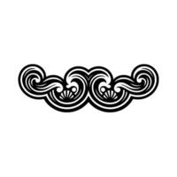 Ornate Black and White Swirls Decorative Element. vector