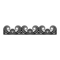 Elegant Border Decorative Wave Ornament in Black White. vector