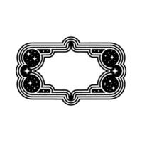 Celestial Retro Frame - Black White Starburst Border for Text Space. vector