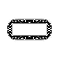Decorative Celestial Frame, Black White, Modern Minimalist , Space for Text. vector
