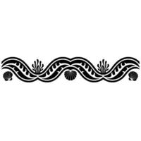 Decorative Sea Border Element Black and White. vector