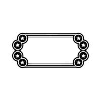 Retro Starburst Frame Black White. vector