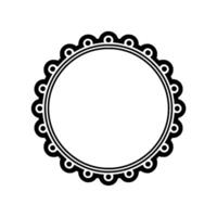 Elegant Black White Circular Frame Decorative Border, Minimalist. vector